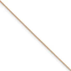 0.8mm 14k Rose Gold Solid Baby Wheat Chain Necklace