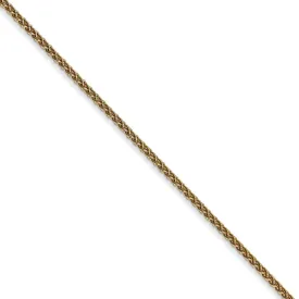 1.2mm 14k Yellow Gold Solid Wheat Chain Necklace