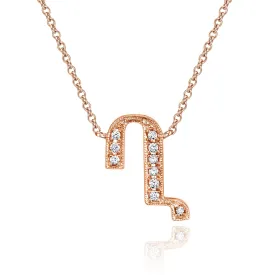 14K Rose Gold Armenian Initial Diamond Necklace