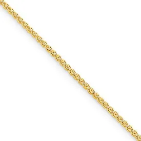 1.5mm 14k Yellow Gold Plate Sterling Silver Solid Spiga Chain Necklace