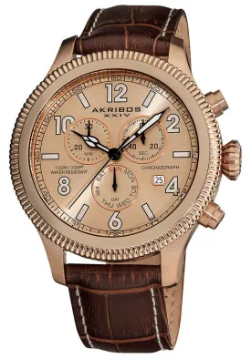 Akribos XxivUltimate Chronograph Rose Gold-Tone Men's Watch AK575BR