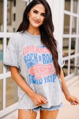 American Road Trip Gray Graphic Tee