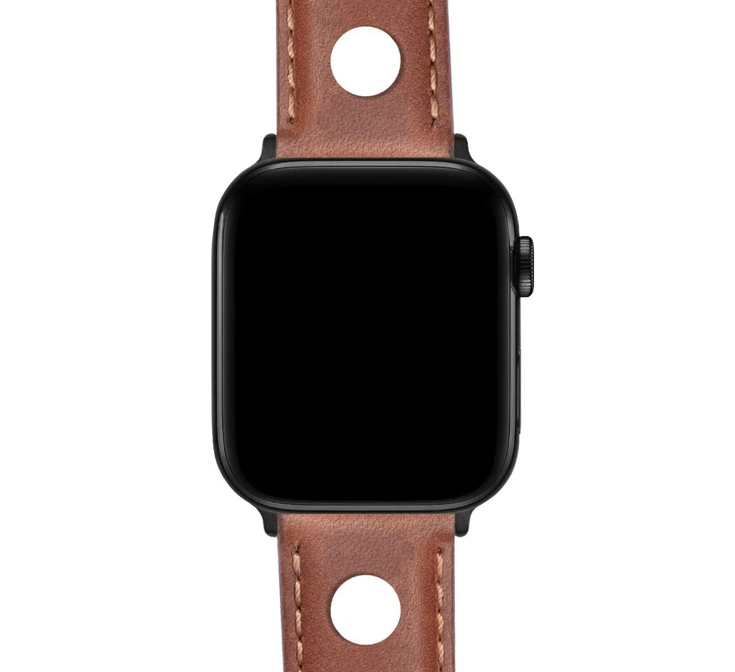 Apple Watch Caramel Brown Rally Horween Leather Watch Band