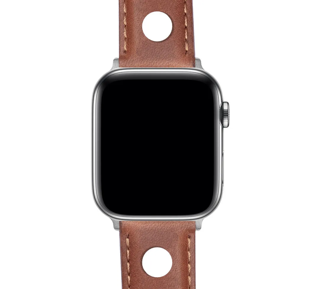 Apple Watch Caramel Brown Rally Horween Leather Watch Band