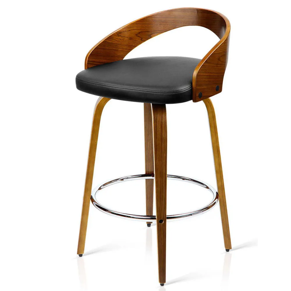 Artiss Set of 2 Wooden Bar Stools - Black