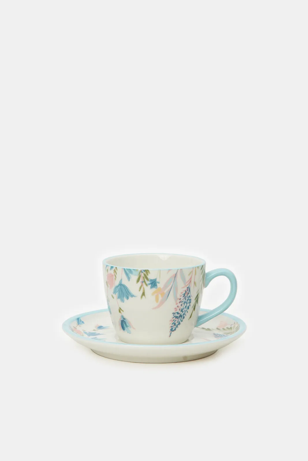 Assorted Floral Print Tea Cup & Saucer