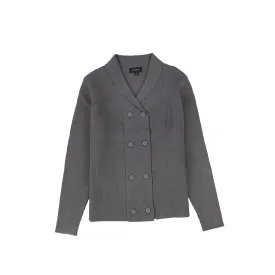 BAMBOO CHARCOAL RIBBED KNIT DOUBLE BREASTED BLAZER