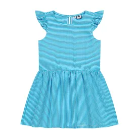 Callie Drop Waist Dress Turquoise Stripe