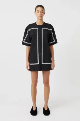 Camilla and Marc Fortuna Mini Tee Dress - Black/Ice Blue