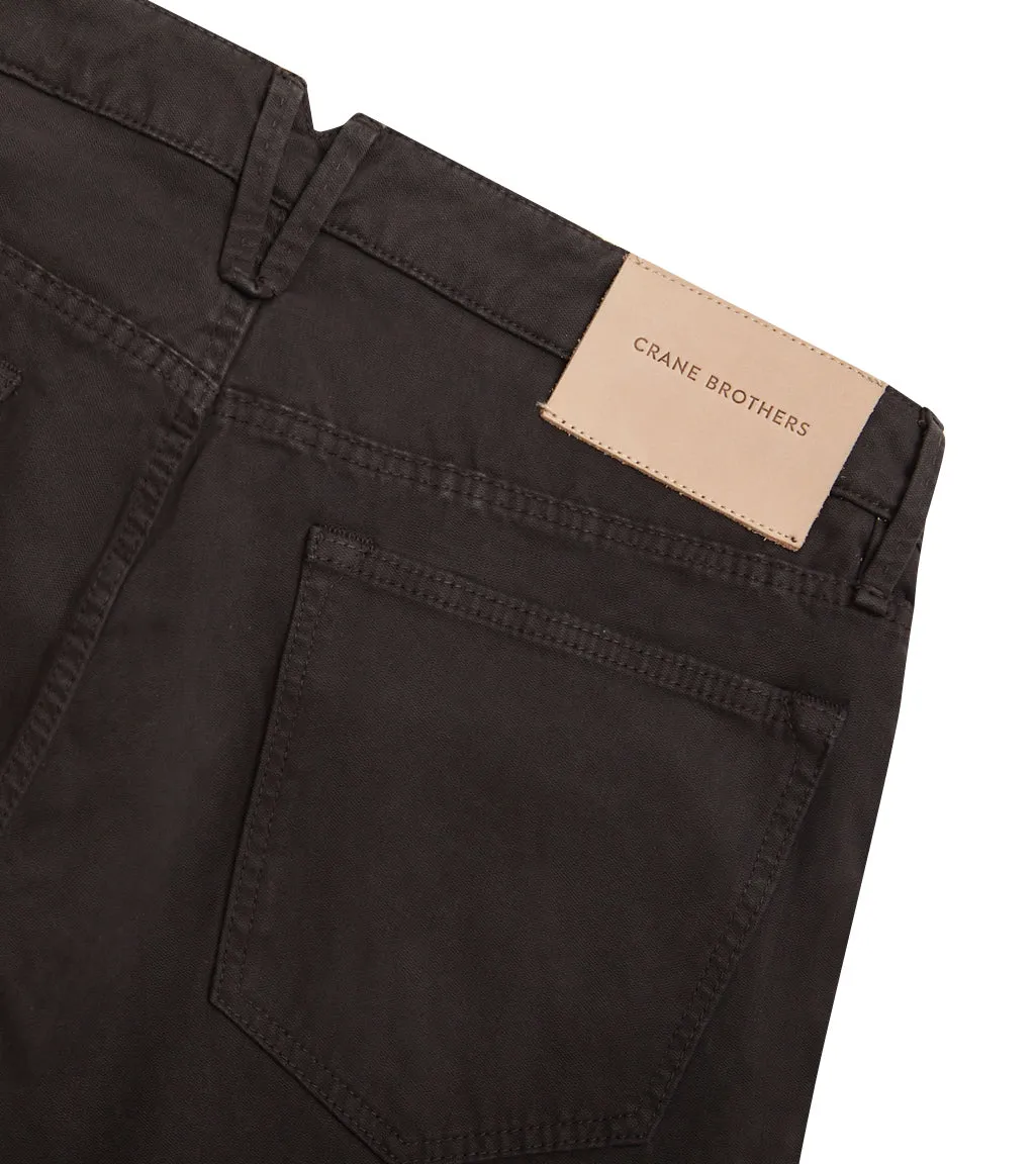 Dark Brown Broken Twill Five Pocket Pant