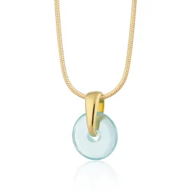 Gold Plated Turquoise Spinning Disc Necklace