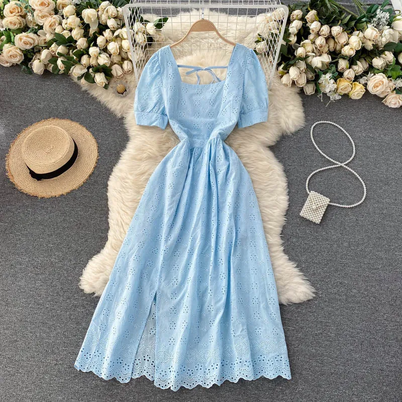 Midi Lace Dress, Boho Summer Dress For Women