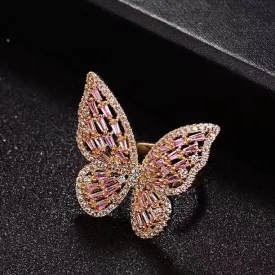 New Design Butterfly Design Zirconia Diamond Ring For Woman