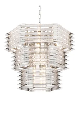 (Open Box) Layered Hexagonal Glass Chandelier | Eichholtz Wren