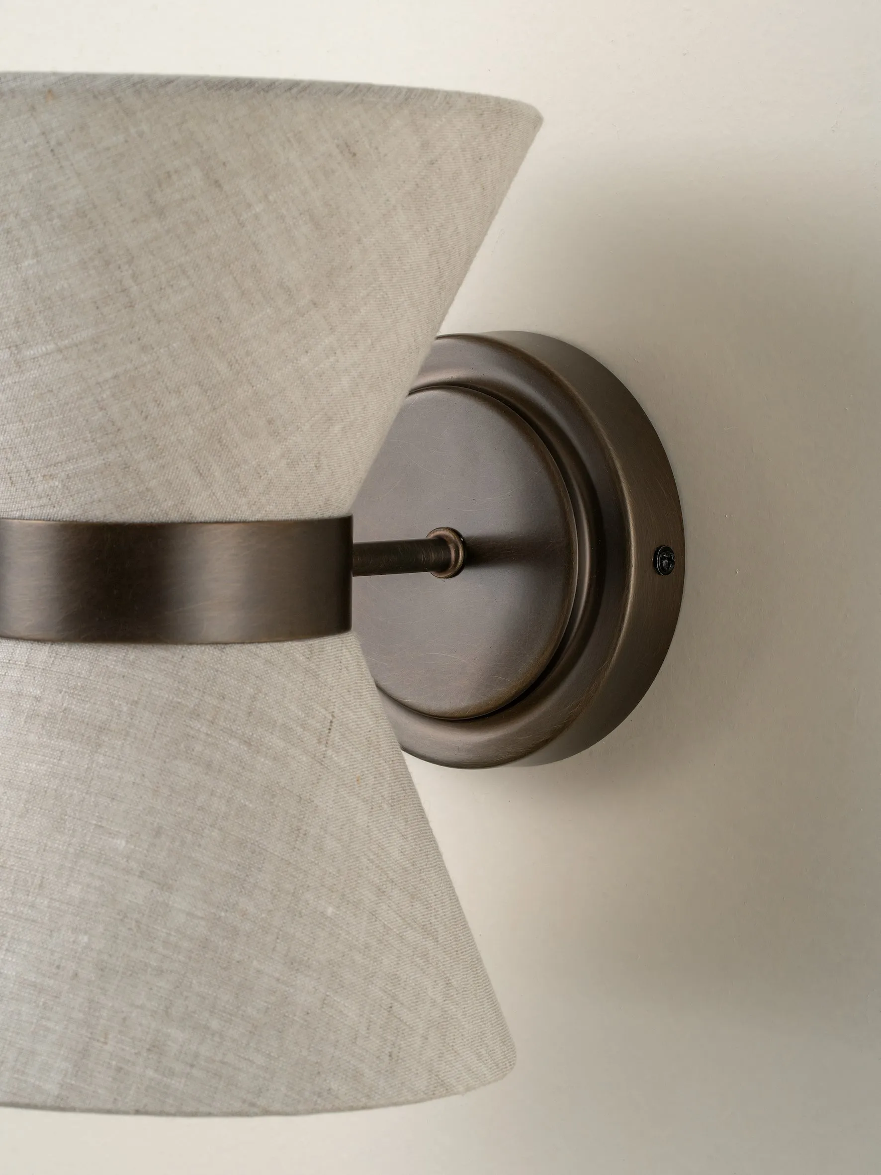 Renwick - linen and bronze wall light