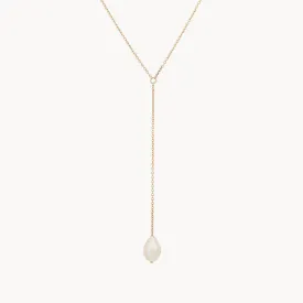 sofia perla lariat necklace - 14k yellow gold necklace with pearl